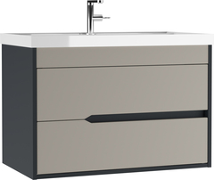 Тумба подвесная под умывальник 80 Карат Серый тауп В2