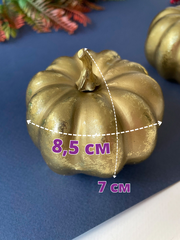 Тыква искусственная, муляж, цвет Золото, 8*8 см, набор 2 шт.