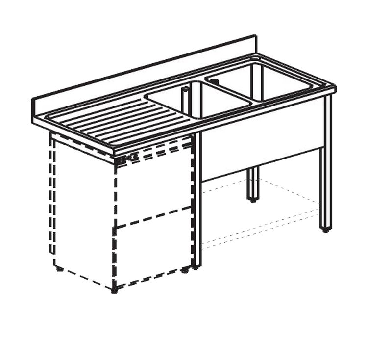 ВАННА МОЕЧНАЯ APACH CHEF LINE L2S156-44LWSHD