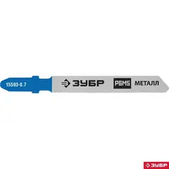 ЗУБР T118G, 2 шт, 50 мм / 0.8 мм, T-хвост., Р6М5 сталь, по металлу толщиной 0.5-1.5мм, полотна для лобзика,Профессионал(15593-0.7)