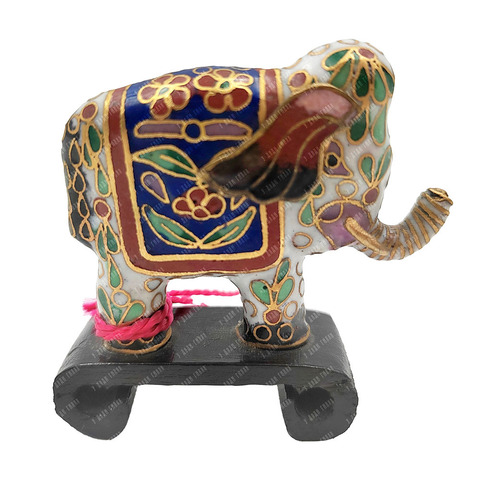 Миниатюрная старинная статуэтка. Слон в технике в Cloisonne (Клуазоне). Ручная работа. Китай, ХХ в.