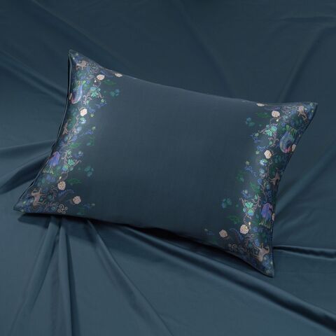 Наволочка 50x70 Mollen Цветок папоротника темно-бирюзовая шелковая
