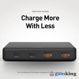 Uniq Surge Mini 100W 4-USB Charging Station Duo Type-C PD & QC 3.0 Gray