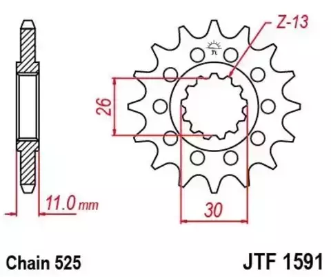 Звезда мотоциклетная JT JTF1591.16RB с демпфером
