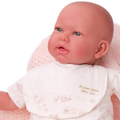 Munecas Antonio Juan Кукла Реборн младенец Урсула в белом 52см (81054)