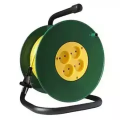 Удлинитель на пласт. катушке, 30м, 4 гнезда, ПВС 2*2.5, 4000Вт, без заземл.конт, Союз, 481S-3803