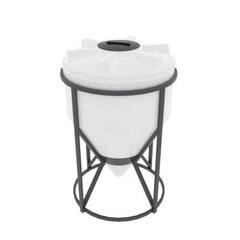 Емкость конусная 60 градусов крышка 450мм (цвет белый) для сыпучих продуктов Ирпласт 1000 л.(1196x1196x1713см;белый) - арт.560324