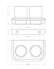 Cezares LINER-TUMDS-01 LINER-TUMDS-01 Стакан подвесной двойной, стекло, исполнение хром
