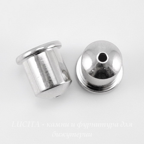 Концевик для шнура 6 мм TierraCast "Купол" (цвет-платина) 9х9 мм ()
