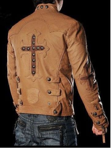 Affliction | Куртка мужская кожаная Silent Tan A1212 спина