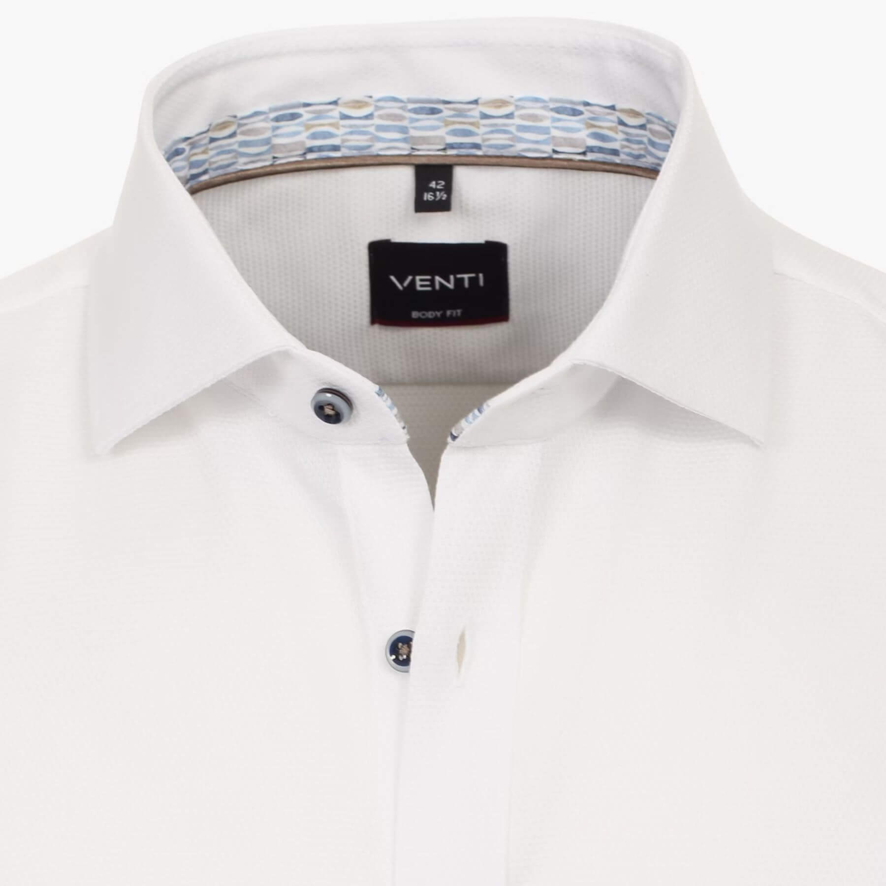 Сорочка мужская Venti Body Fit 144211200-000 белая из фактурной ткани