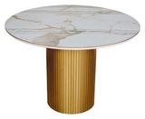 Стол DUBAI 110 Calacata gold gloss / опора шелк, золото