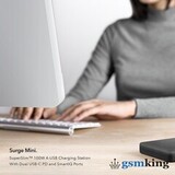 Uniq Surge Mini 100W 4-USB Charging Station Duo Type-C PD & QC 3.0 Gray