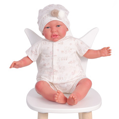 Munecas Antonio Juan Кукла Реборн младенец Урсула в белом 52см (81054)