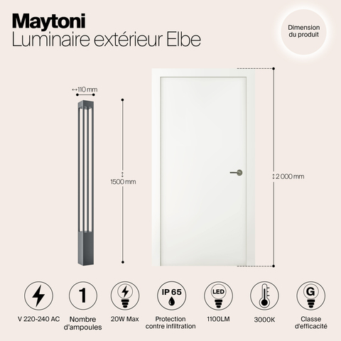 Садово-парковый светильник Maytoni Elbe O424FL-L20GF
