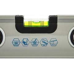 Уровень строительный КОБАЛЬТ Экстра, 600 мм, профиль 30 x 65 мм, 3 глазка, 2 ручки, V-паз, точность 0,5 мм/м (243-271)