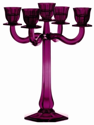 RAVELLO - Подсвечник 5-ти рожковый 30 см хрусталь светло-фиолетовый (candleholder)