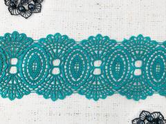 Кружево плетеное, ш. 8,5 см, морская волна