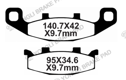 YL-F059 Тормозные колодки дисковые мото YONGLI Organic (FDB481P)
