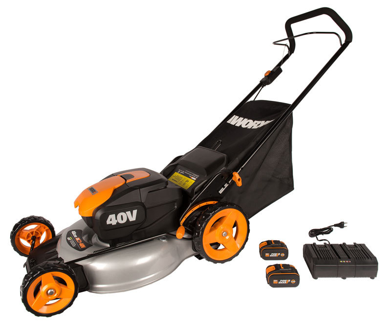 Газонокосилка аккумуляторная WORX WG751E, 40В, 48 см, 2*4,0 Ач, двойное ЗУ 2x2A