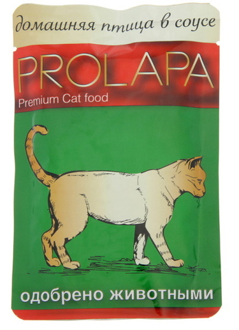 Prolapa Premium Cat Консервы для кошек,  домашняя птица в соусе (пауч)