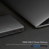 Uniq Surge Mini 100W 4-USB Charging Station Duo Type-C PD & QC 3.0 Gray