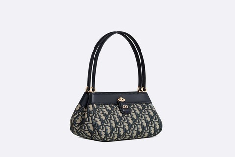 Сумка Dior Key, модель маленького формата темно-синий