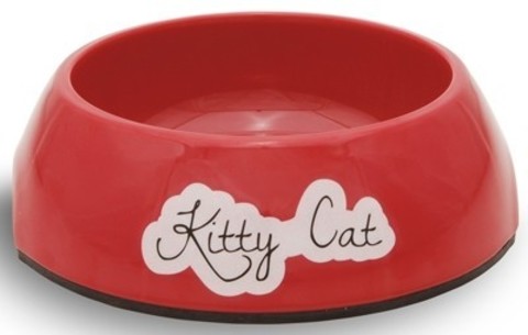 Beeztees Kitty миска для кошек меламин нескользящая красная 200мл*14*4,5см