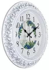 Часы настенные РУБИН  3524-003 круг d=35 см, корпус белый с серебром "PARIS"