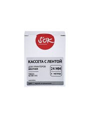 Кассета с лентой S'OK by Sakura Printing TZE151 для Brother, черный на прозрачном, 24 мм, 8м, наклейка