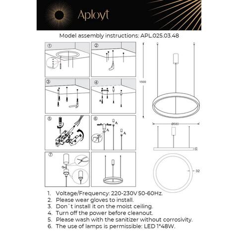 Подвесная светодиодная люстра Aployt Nisia APL.025.03.48