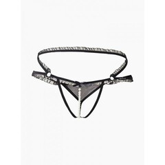 Трусики с доступом, рюшами и жемчужной нитью (Easy to love) (XS/S (40-42))