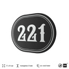 Номерок на дверь квартиры 221, для кабинета, офиса, шильдик 9 х 7 см, черный, Айдентика Технолоджи