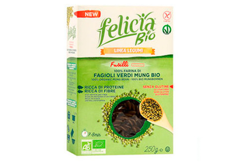 Паста из зеленой фасоли Мунго "Фузилли" Felicia Bio, 250г