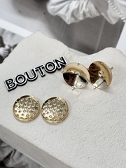 Комплект золотистых заготовок для серег с шипами и основой 2 шт