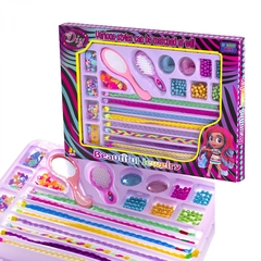 
          Набор для создания украшений-бусины Alingar, 430х310х32мм,"Hair Strands", 7вид.бус.,подвес.,зеркало, расческа, пряди, блески, 1х1,2 м леска, карт. уп.