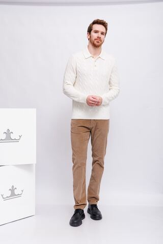 GRAN SASSO Поло в выработку на пуговицах из шерсти с кашемиром