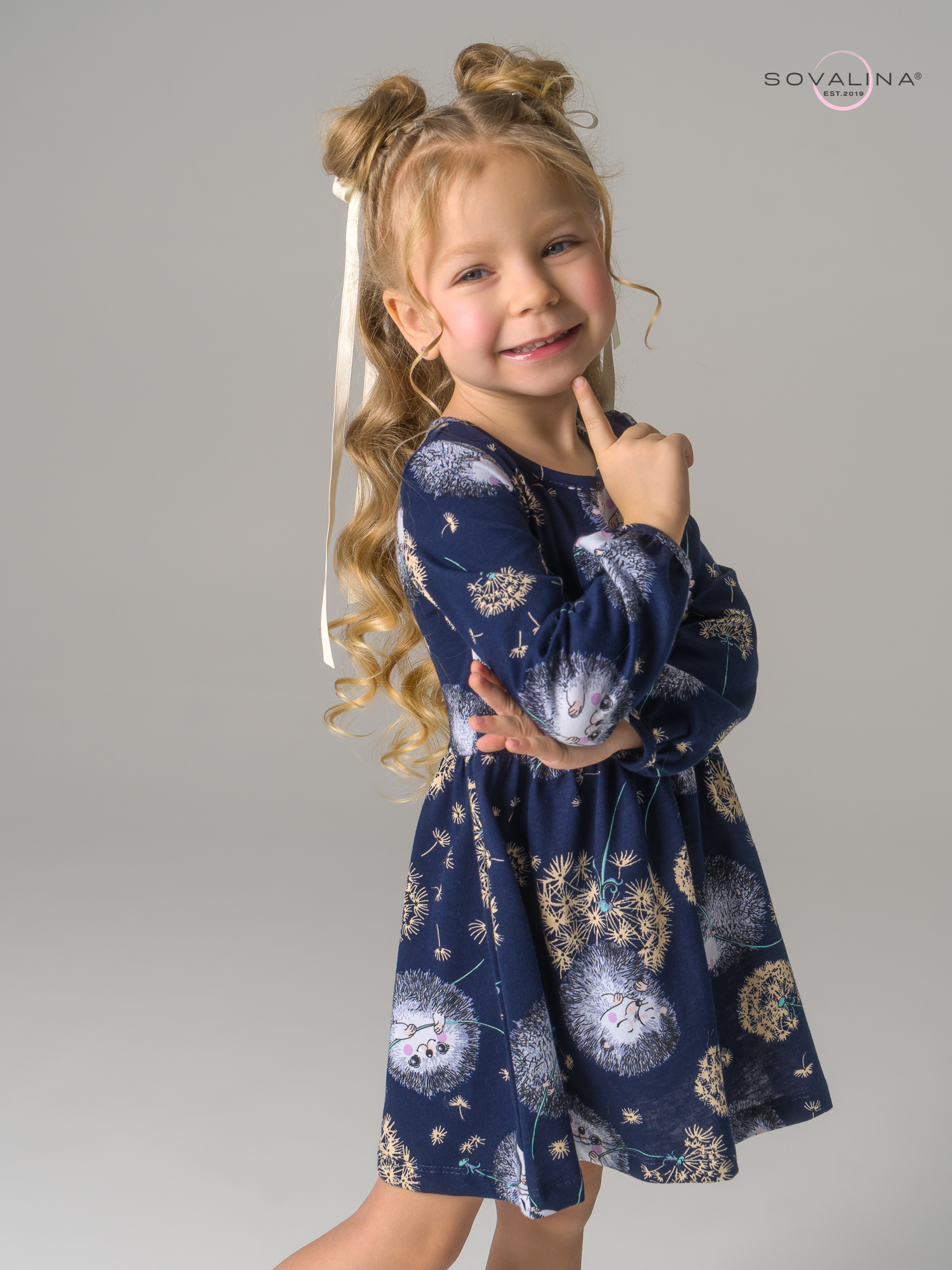 Платье Моана ежик с одуванчиком