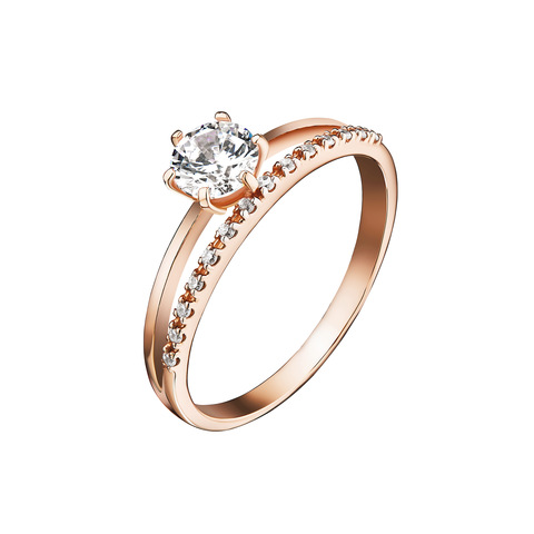 Кольцо серебряное покрытие золото 585