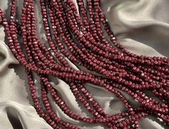 Нить гематитовых бусин "Спелая вишня", галтовка 6мм