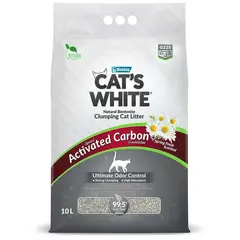 Cat's White Activated Carbon Spring Fresh комкующийся напол с актив углем и ароматос свежести 10 л
