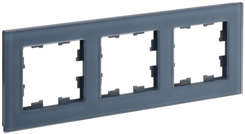 BRITE Рамка 3-мест. РУ-3-2-Бр стекло маренго матовый IEK