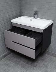 Тумба подвесная под умывальник 80 Карат Серый тауп В2