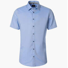 Сорочка мужская Venti Body Fit 226110381-103 из фактурной ткани голубая, короткий рукав