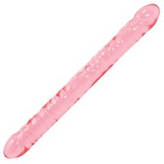 Розовый двухголовый фаллоимитатор Crystal Jellies - 45,7 см. - 