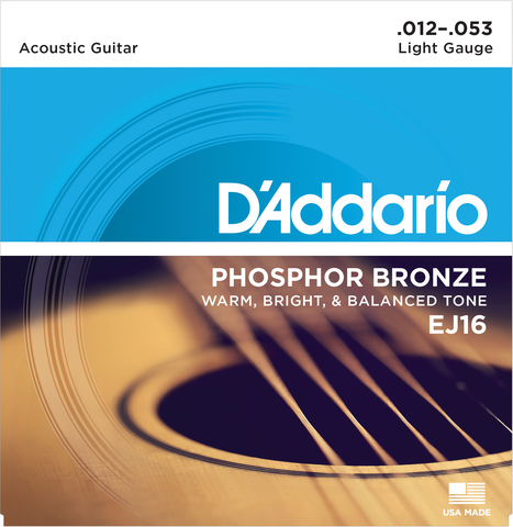 D`ADDARIO EJ16 PHOSPHOR BRONZE LIGHT 12-53