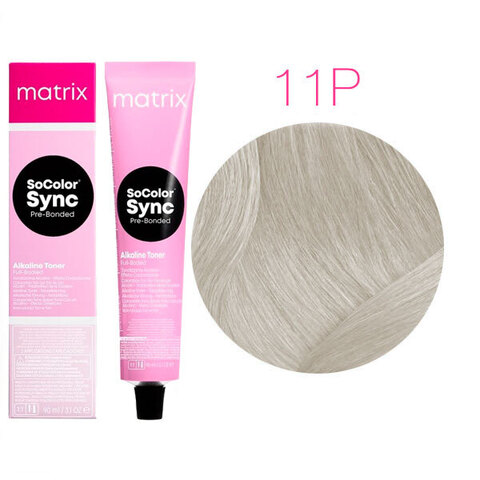 Matrix SoColor Sync Pre-Bonded 11P ультра светлый блондин жемчужный, тонирующая краска для волос без аммиака с бондером