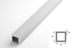 Труба квадратная Лука 15*15*1,5 ТКв 02.2000.501л серебро