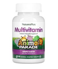 NaturesPlus Source of Life, Animal Parade, жевательные мультивитамины с микроэлементами для детей, со вкусом винограда, 90 таблеток в форме животных