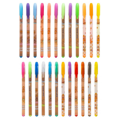 
          Ручка гелевая, Basir, цветные чернила, серия "Капибара", с блёстками, 24 шт